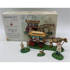 Department 56 NIB VINTAGE Seasons Bay HERE COMES the ICE CREAM MAN, Set of 4